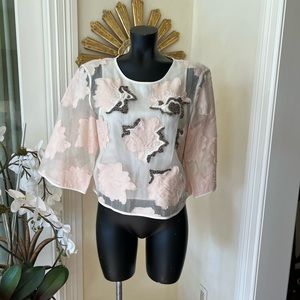 Tibi silk organza top with special detailing